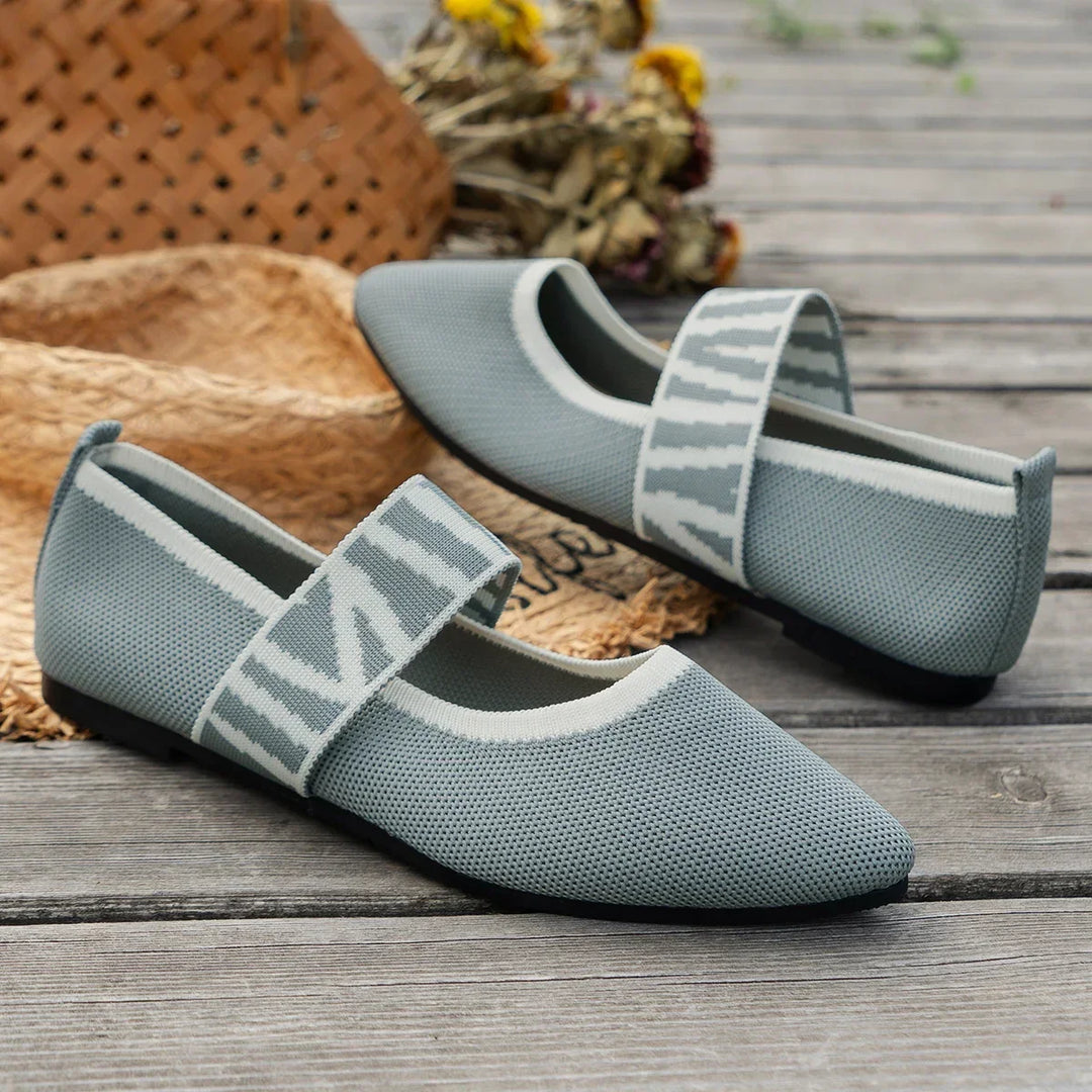 Striped Mary Jane Flat