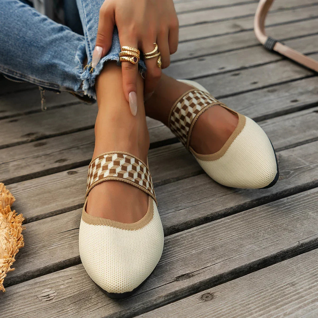 Striped Mary Jane Flat