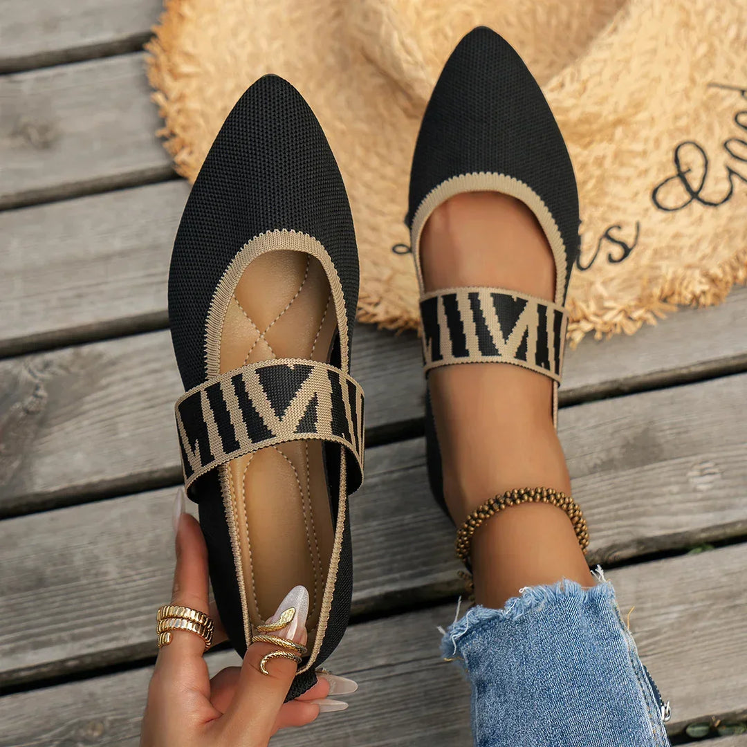 Striped Mary Jane Flat