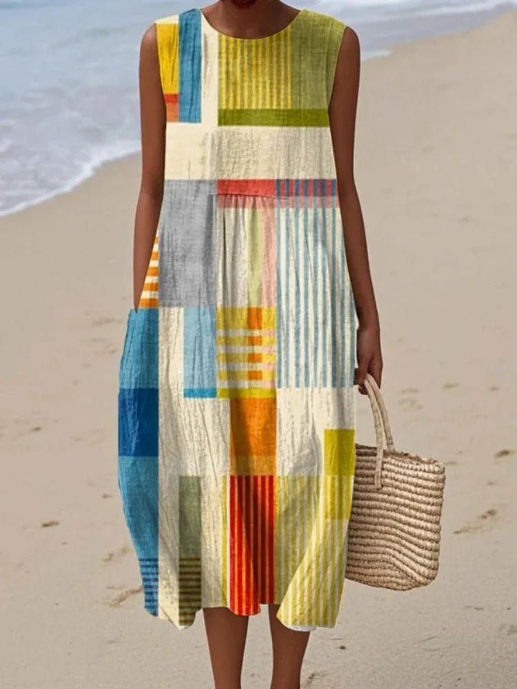 Martha | Elegant Art Midi Dress