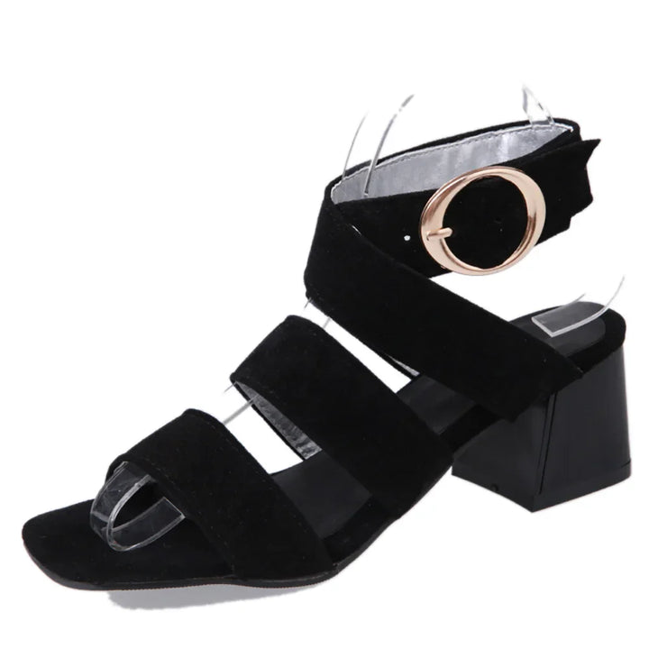 Cross-Strap Block Heel