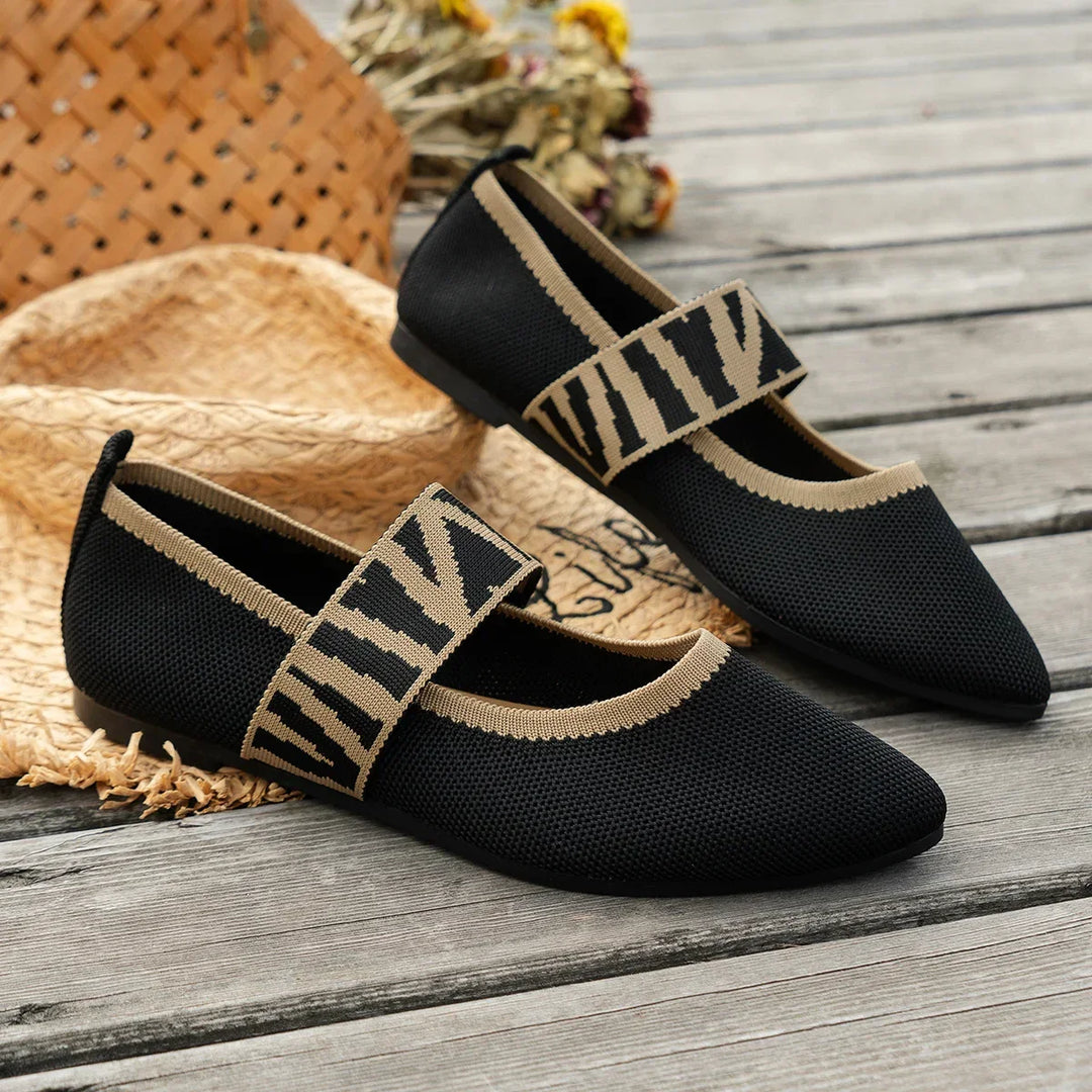 Striped Mary Jane Flat