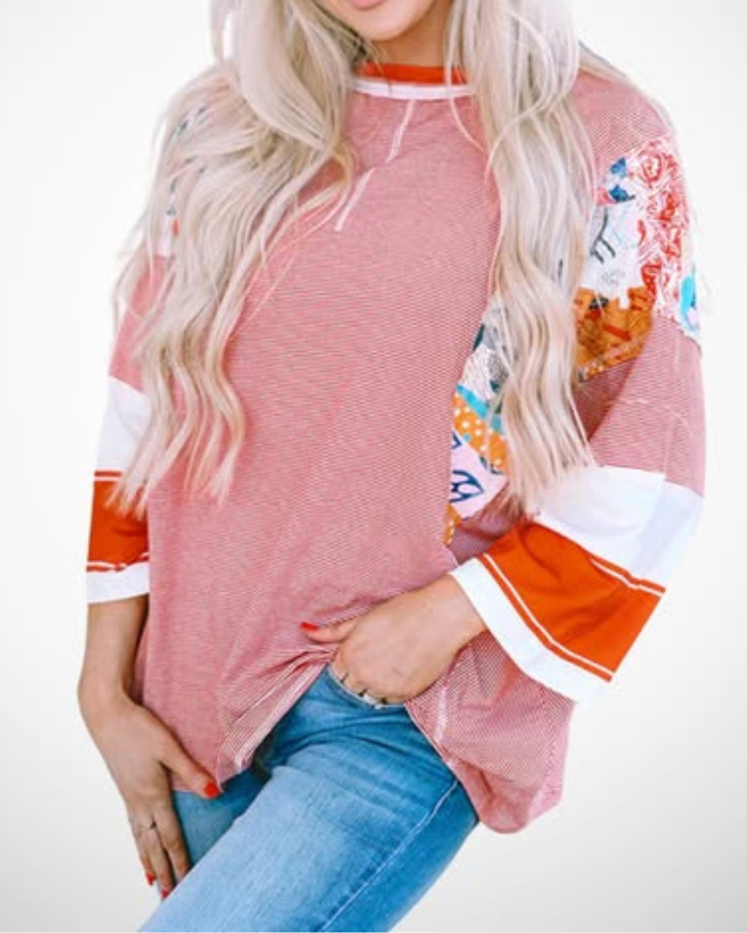 Francisca | Lightweight Patchwork Batwing Top