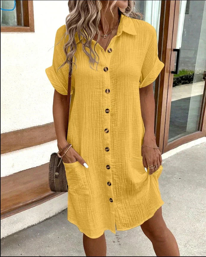 Lara - Stylish Polo Hiding Tummy Dress