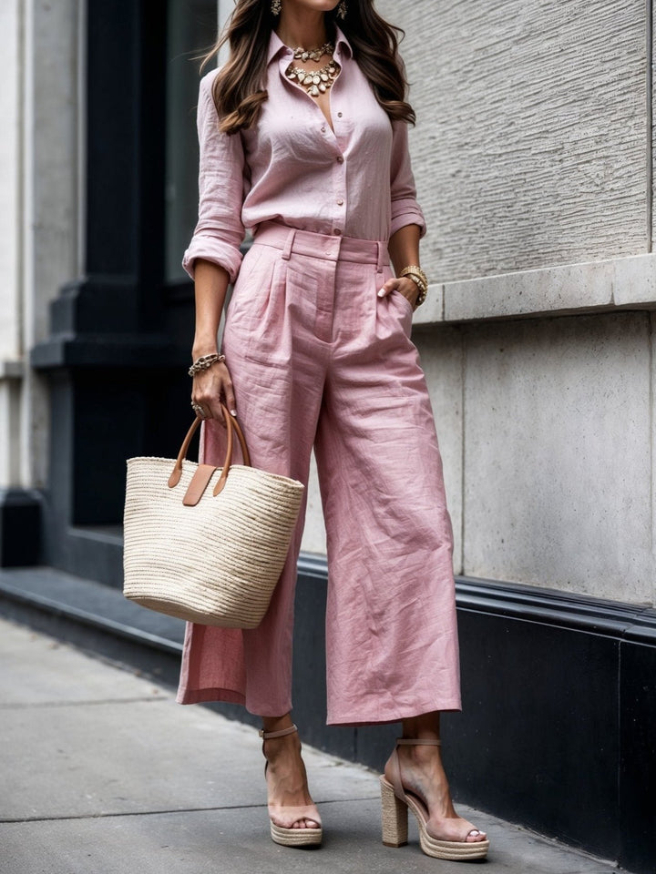 Nelle™ Elegant Shirt & Capri Set