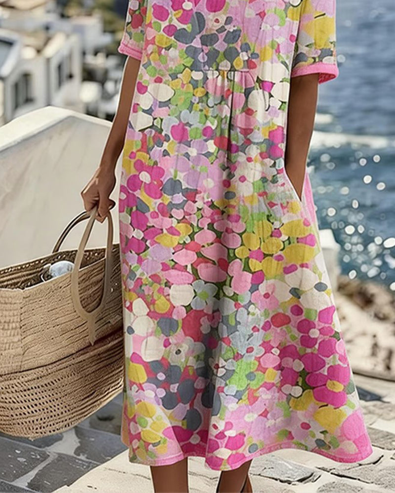 Sarah™ - Elegant Floral Summer Midi Dress