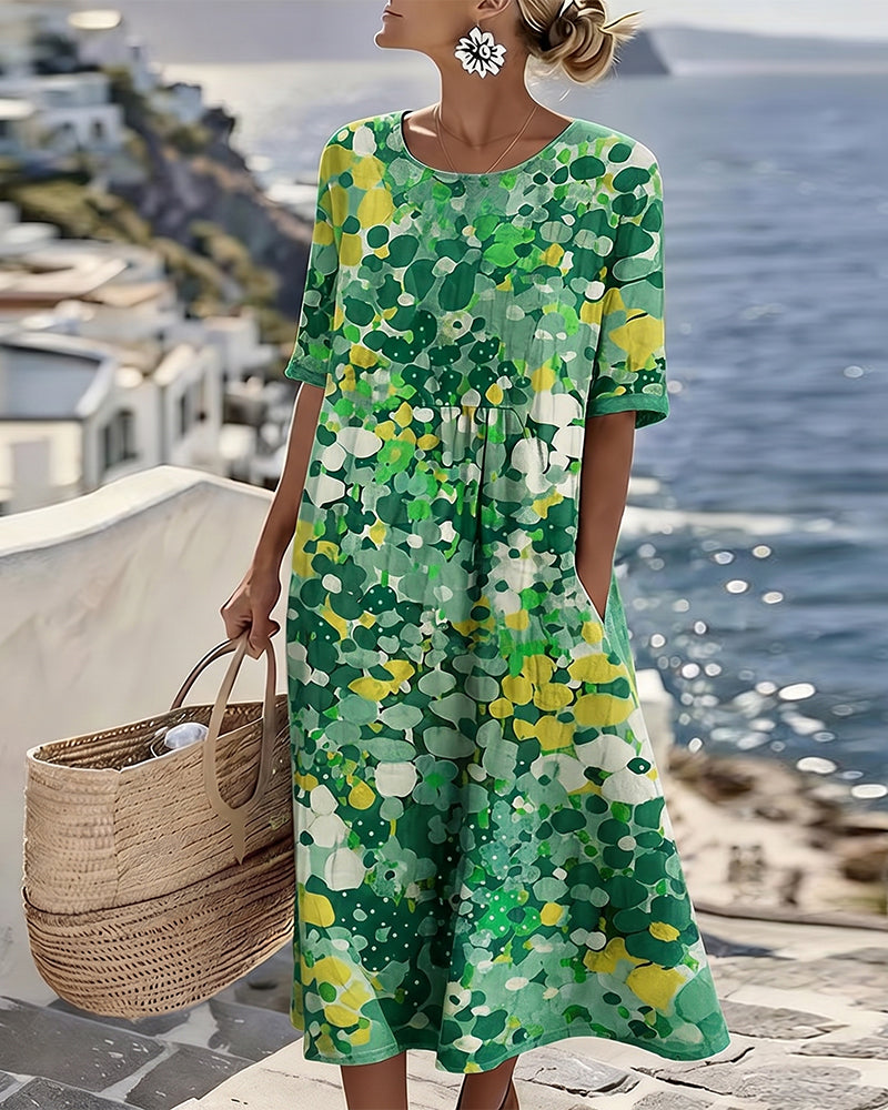 Sarah™ - Elegant Floral Summer Midi Dress