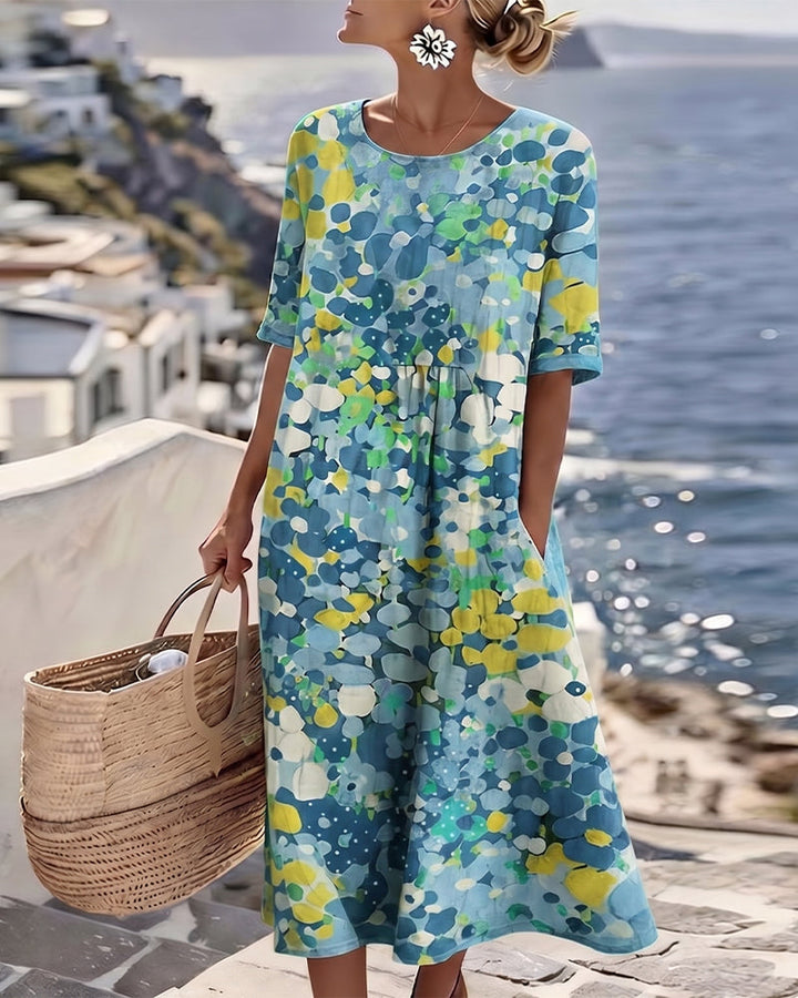 Sarah™ - Elegant Floral Summer Midi Dress