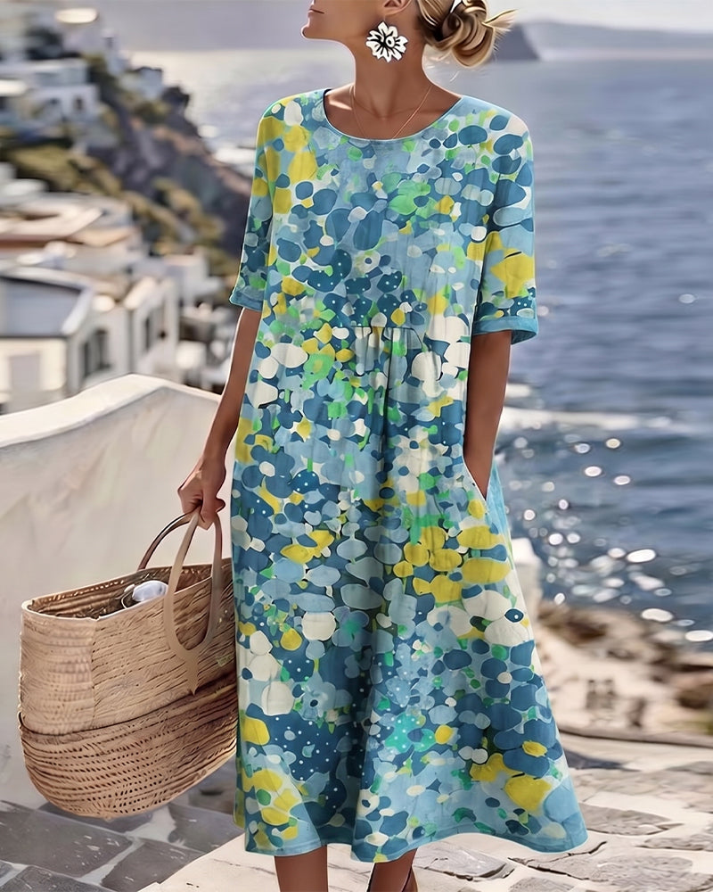 Sarah™ - Elegant Floral Summer Midi Dress