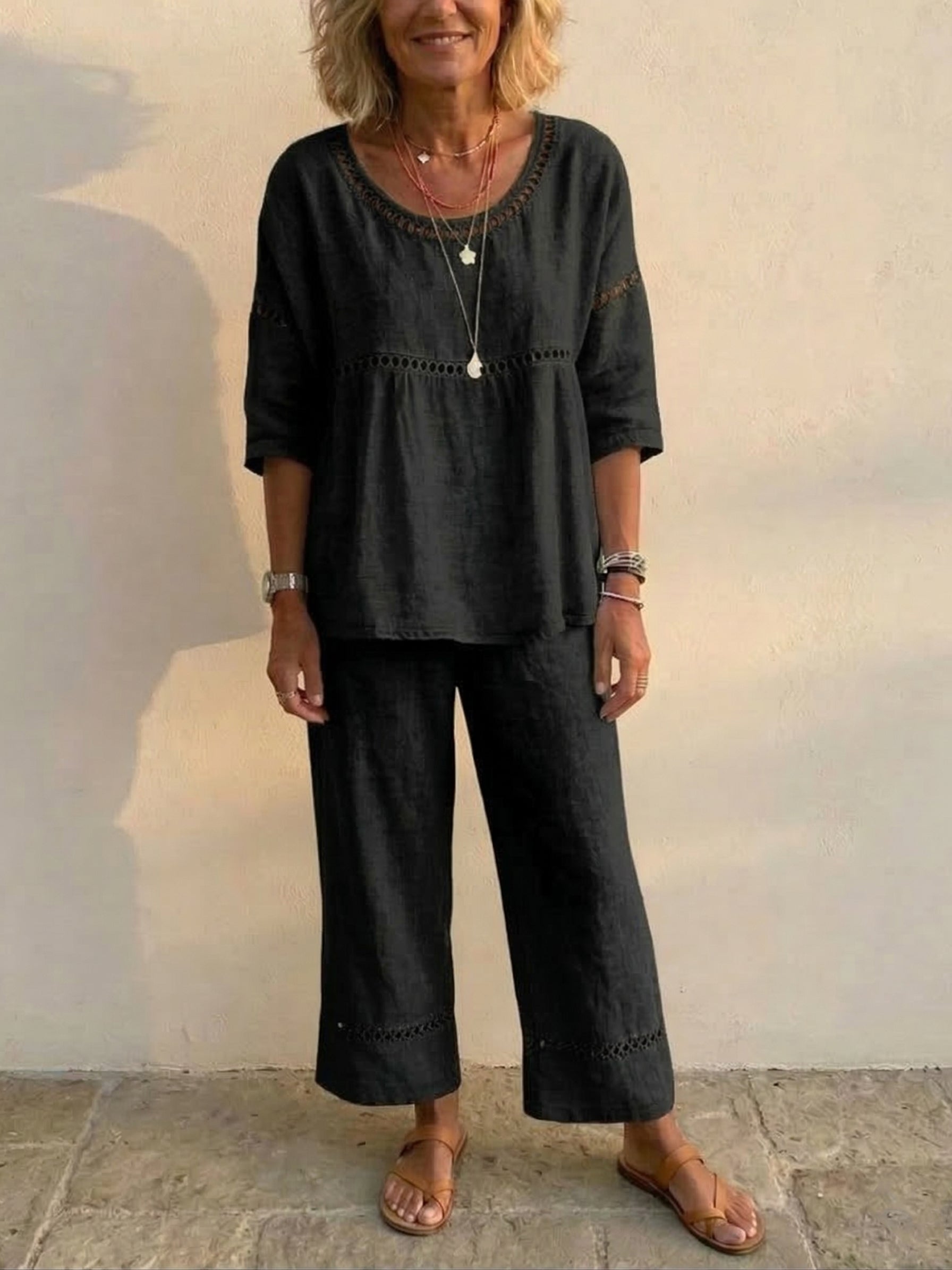 Bella | Boho Linen Loungewear Set