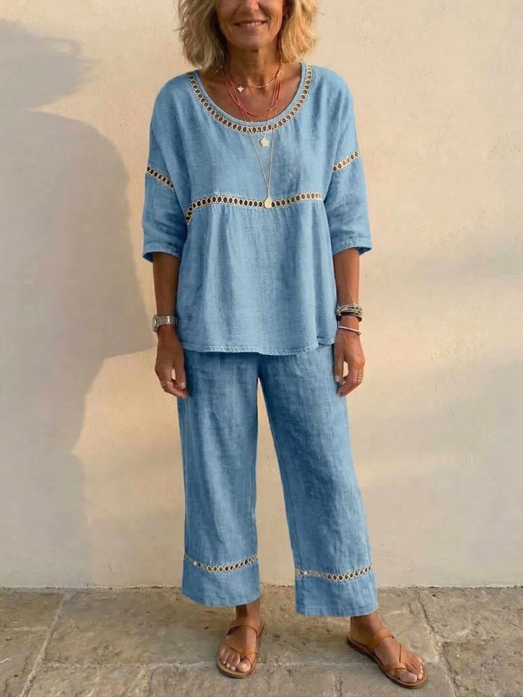 Bella | Boho Linen Loungewear Set
