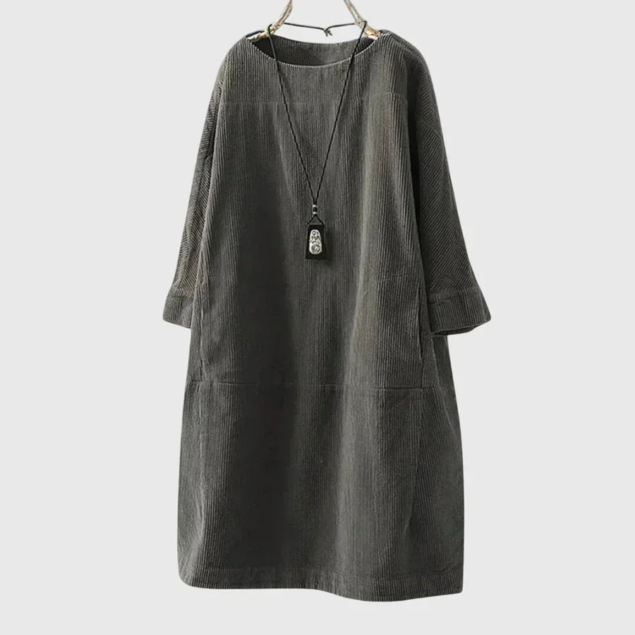 Grace | Relaxed Corduroy Midi Dress