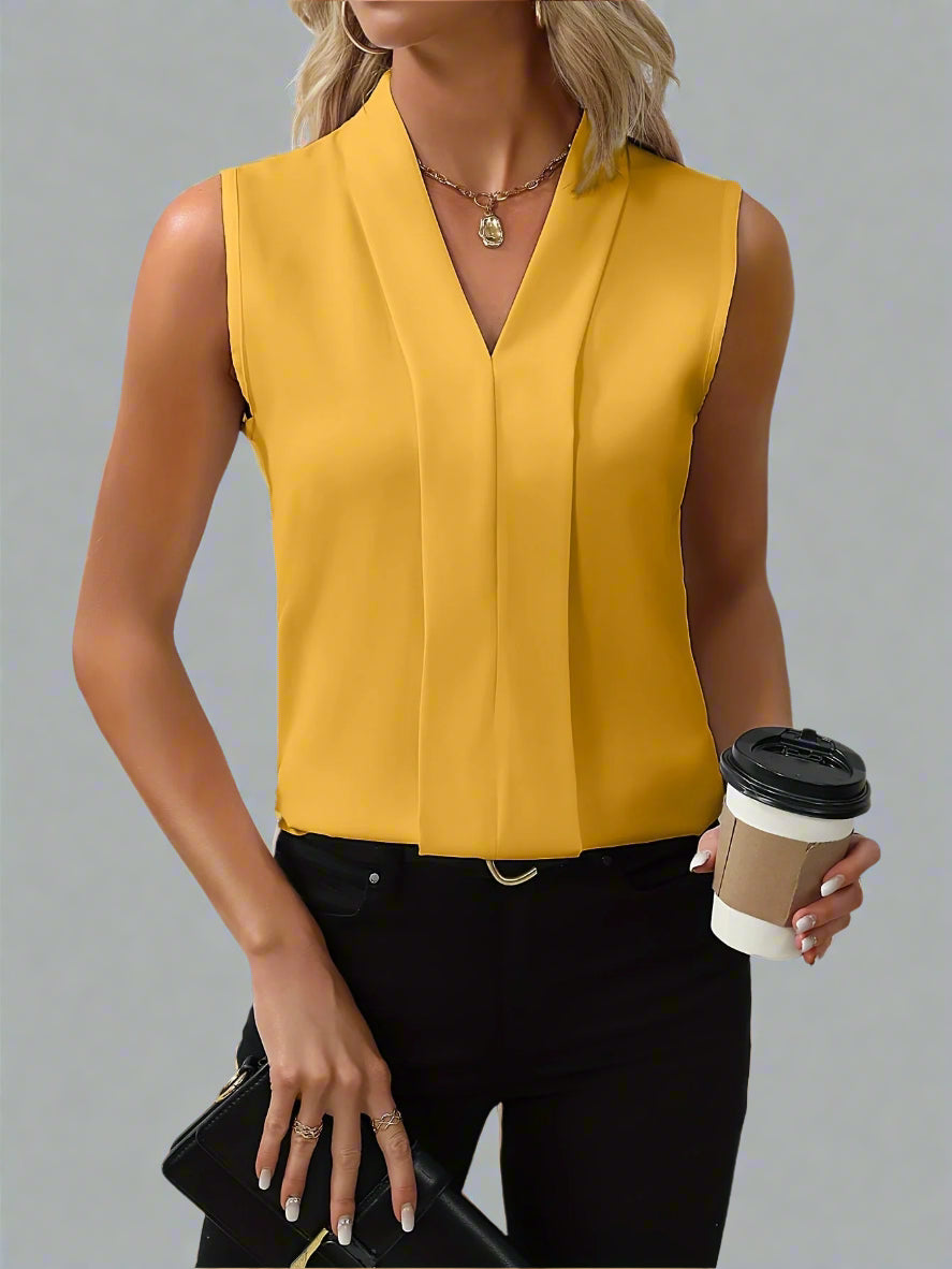 Hilda | Sleeveless V-Neck Blouse