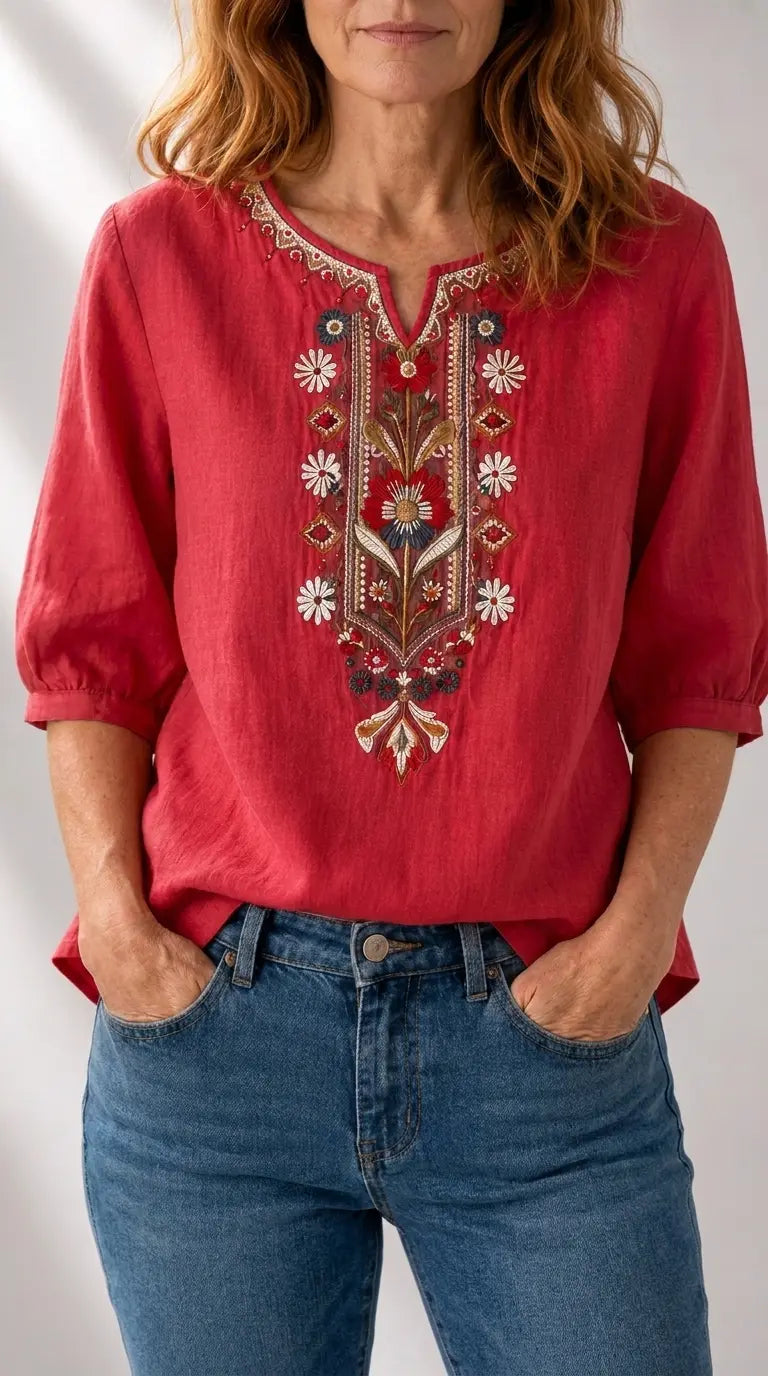 Pola | Floral Embroidered Blouse