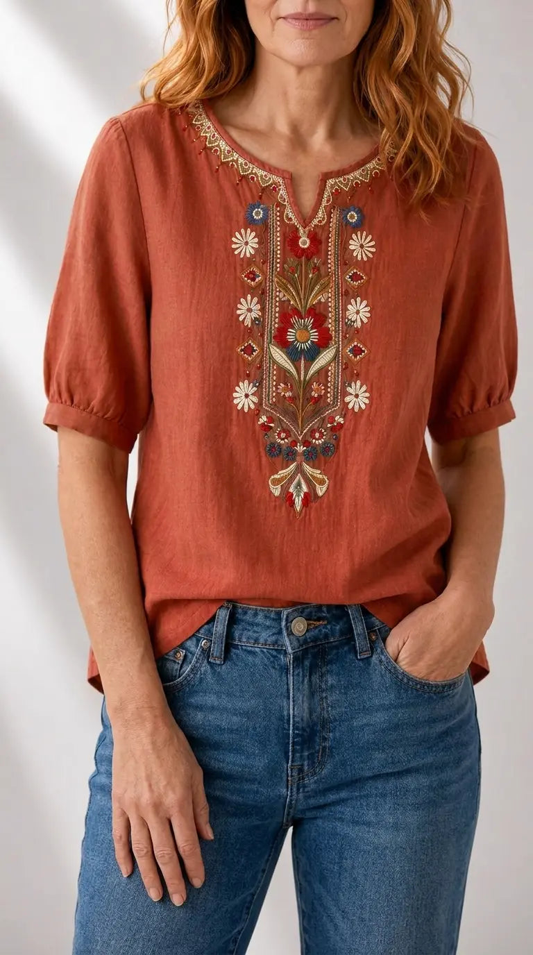 Pola | Floral Embroidered Blouse