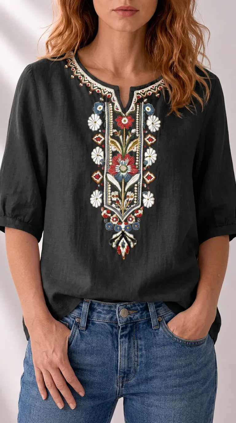 Pola | Floral Embroidered Blouse