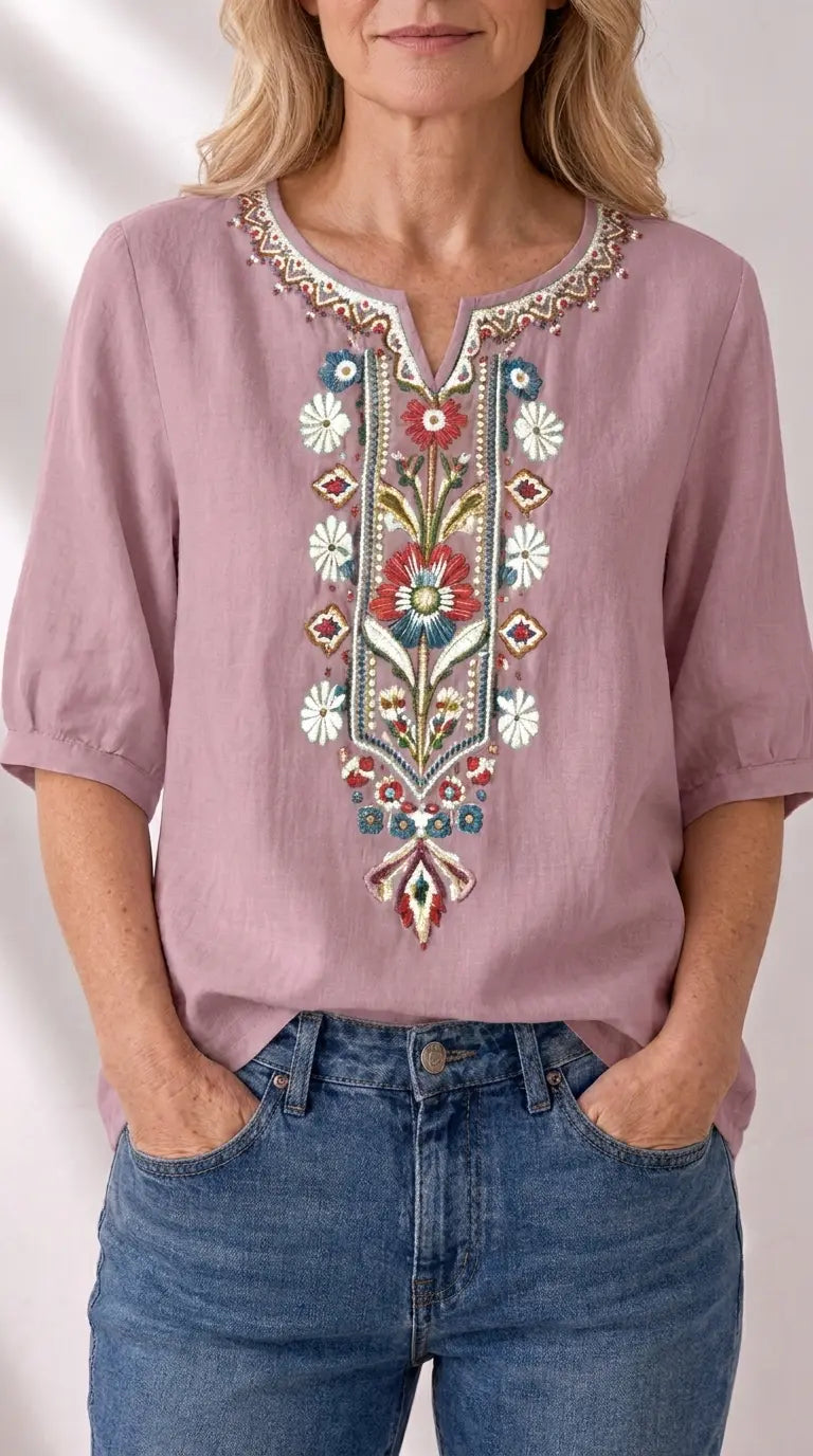 Pola | Floral Embroidered Blouse