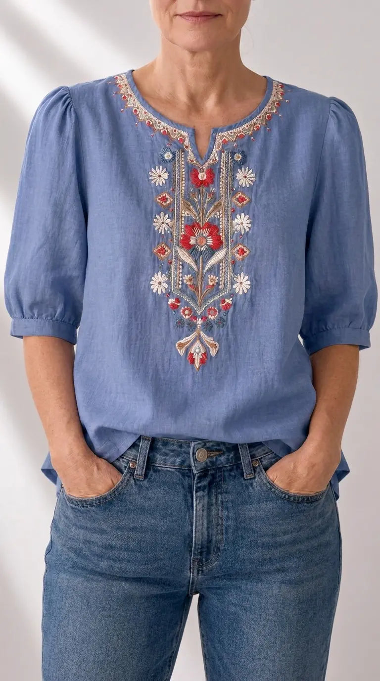 Pola | Floral Embroidered Blouse