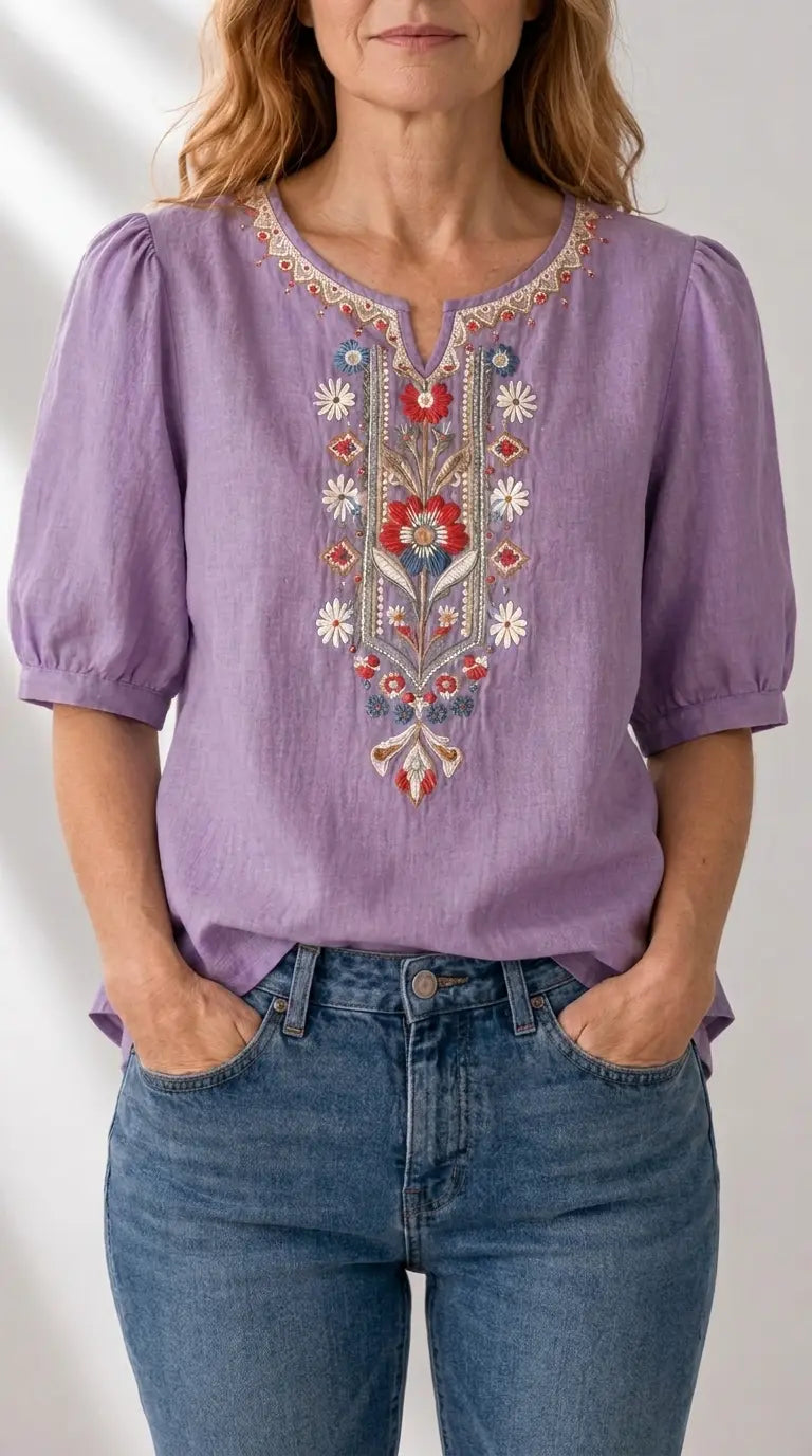 Pola | Floral Embroidered Blouse