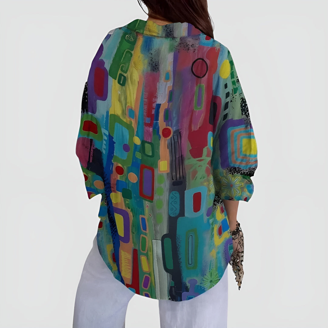 Vilma | Blouse with Geometric Pattern