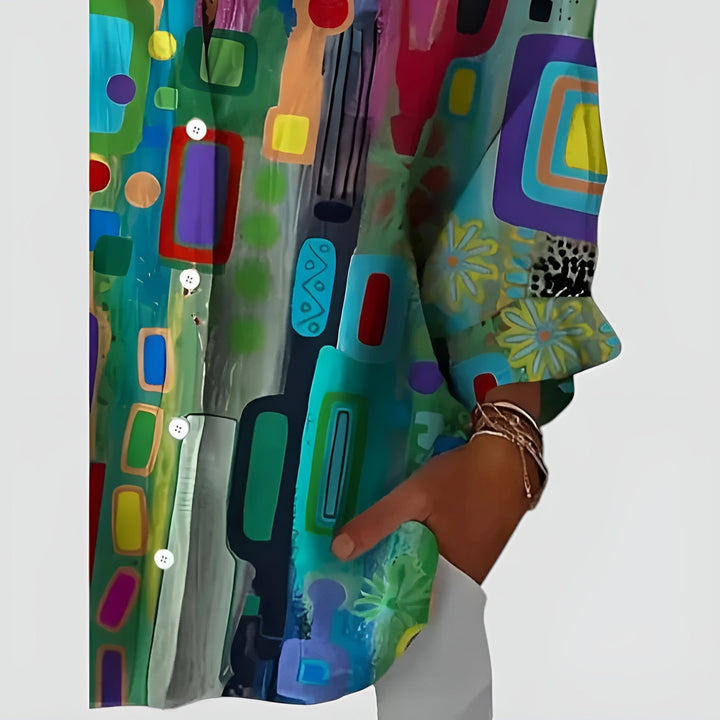 Vilma | Blouse with Geometric Pattern