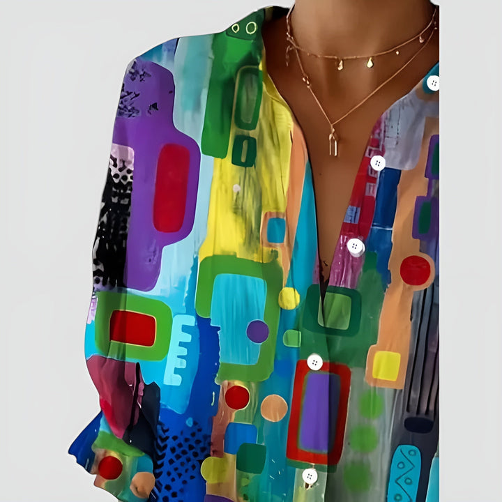 Vilma | Blouse with Geometric Pattern