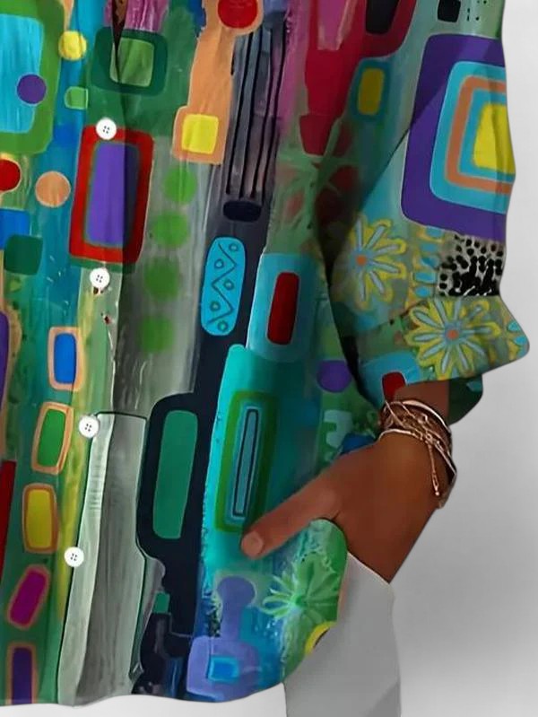Elva | Elegant Geometric Pattern Blouse